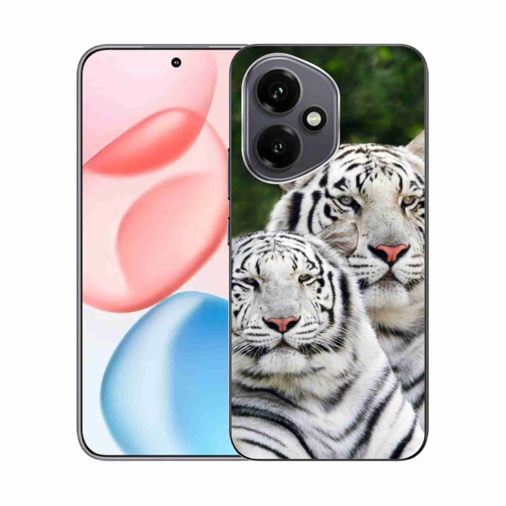 Gelový kryt mmCase na Honor 400 - bílí tygři