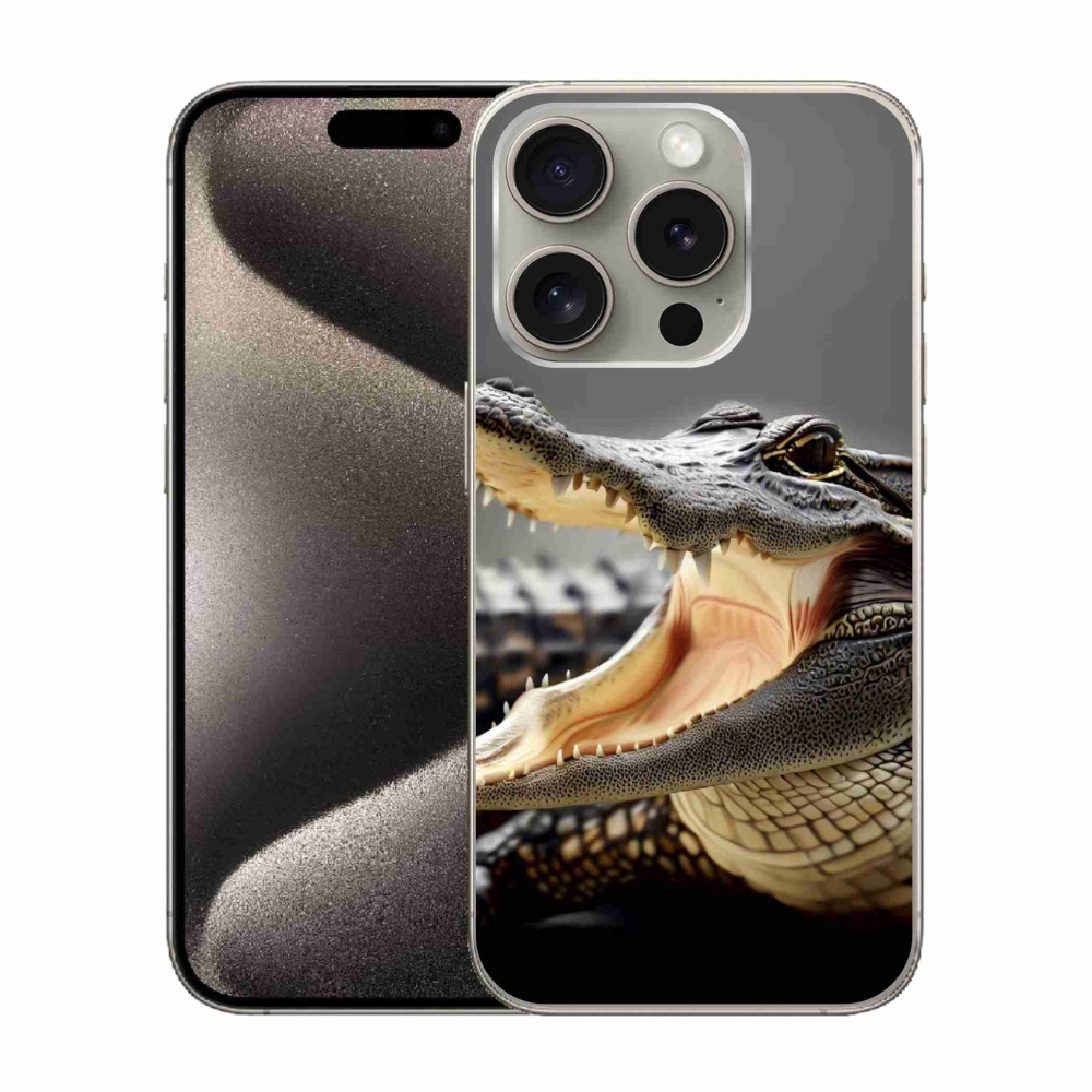 Gelový kryt mmCase na iPhone 15 Pro - krokodýl
