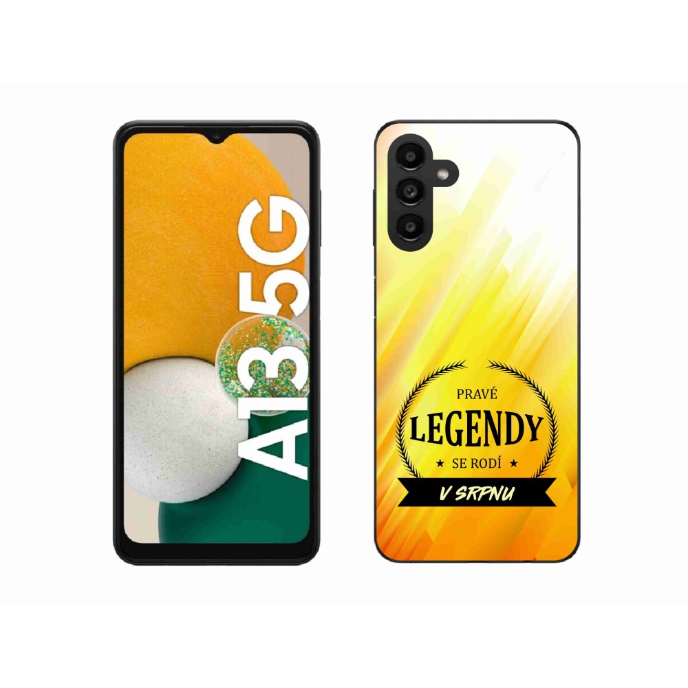 Gelový kryt mmCase na Samsung Galaxy A13 5G - legendy v srpnu žluté pozadí
