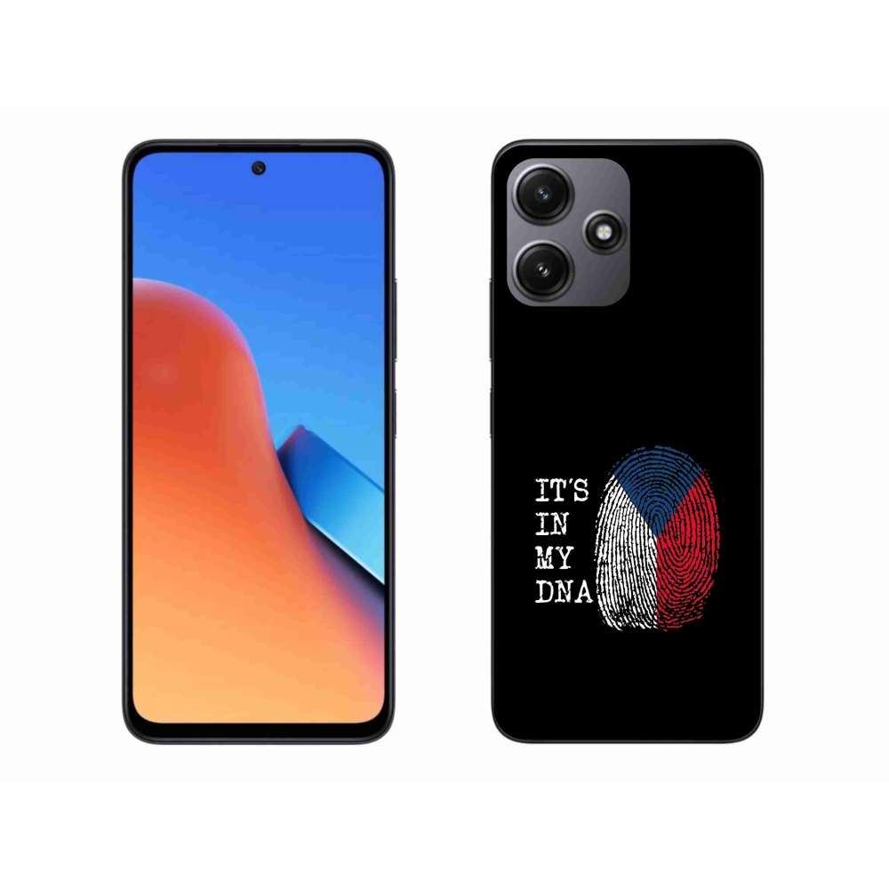 Gelový kryt mmCase na Xiaomi Redmi 12 5G - vlajka otisk prstu černé pozadí