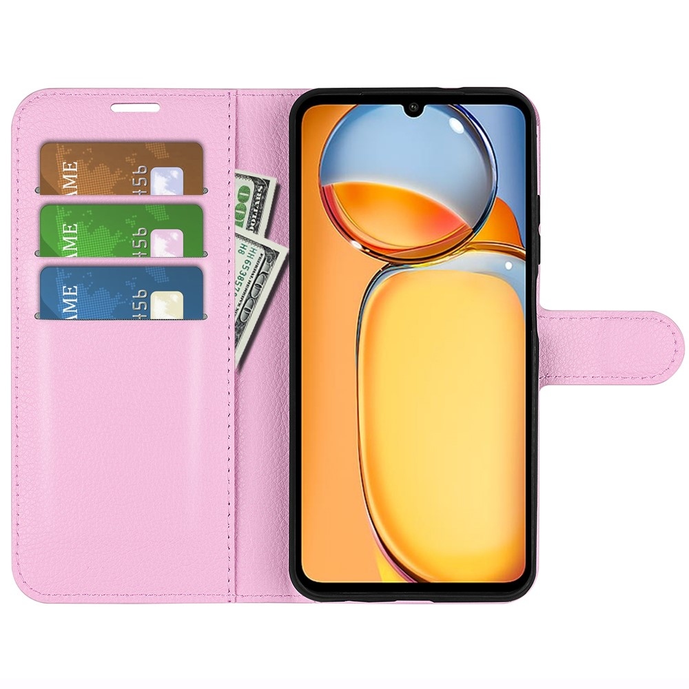 Litchi knížkové pouzdro na Xiaomi Poco C65/Redmi 13C - růžové