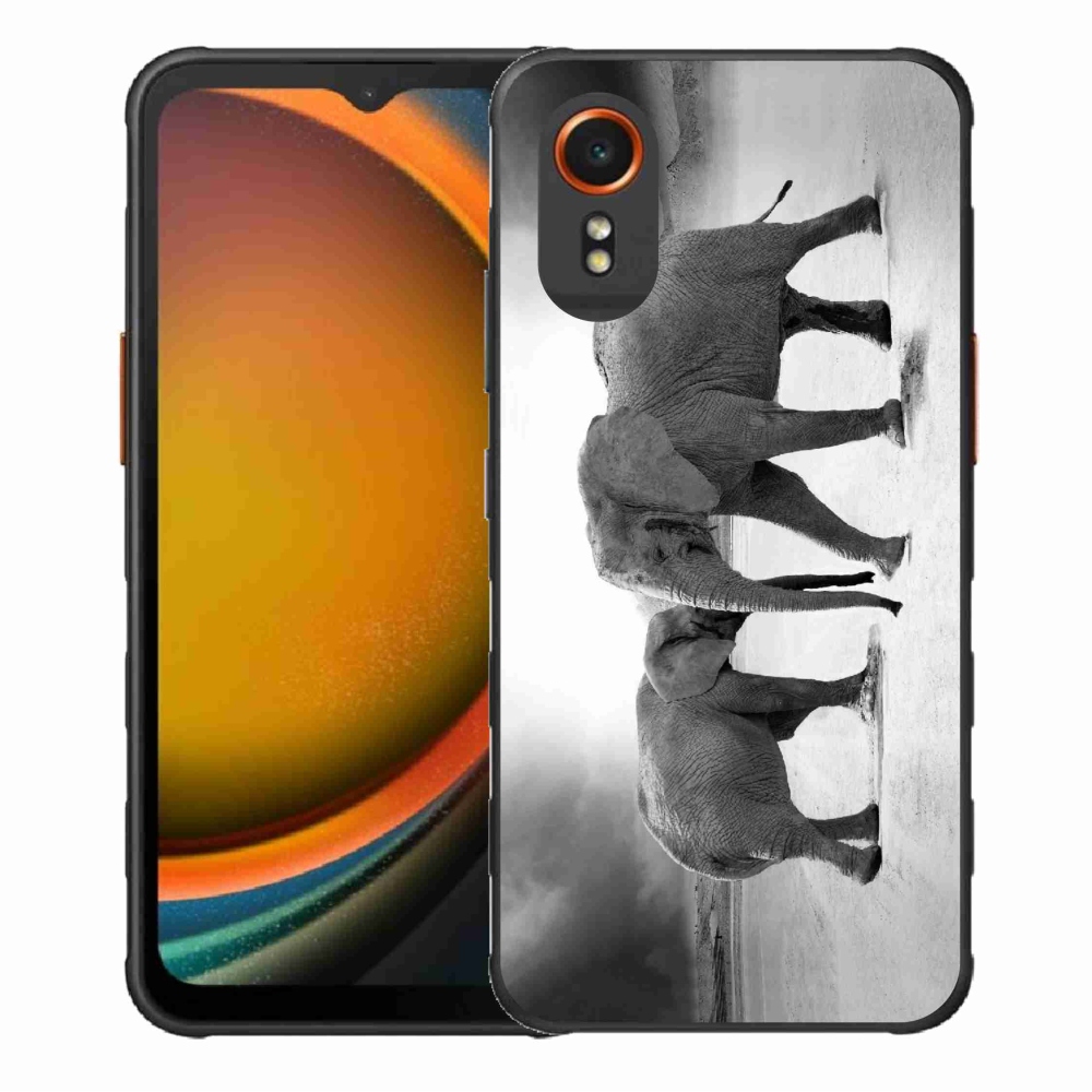 Gelový kryt mmCase na Samsung Galaxy Xcover 7 - černobílí sloni