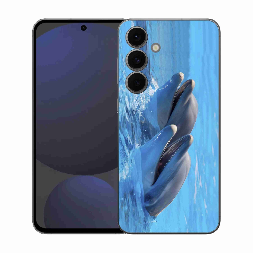 Gelový kryt mmCase na Samsung Galaxy S25 FE - delfíni