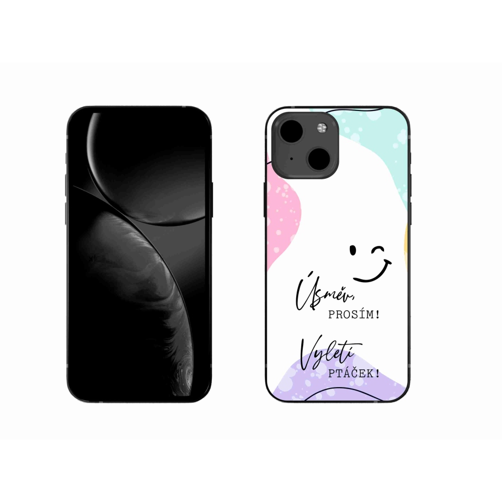 Gelový kryt mmCase na iPhone 13 6.1 - vtipný text 4 bílé pozadí