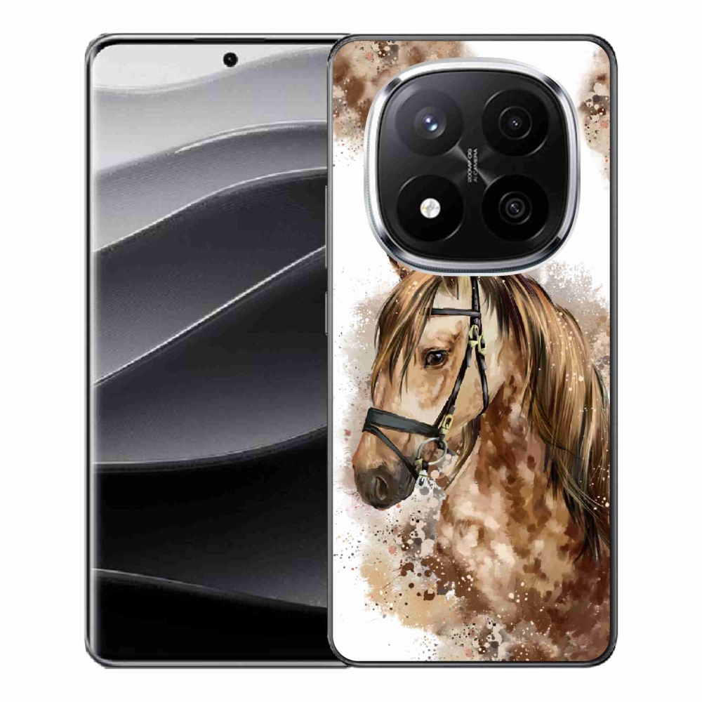 Gelový kryt mmCase na Xiaomi Redmi Note 14 Pro+ 5G - hnědý kreslený kůň