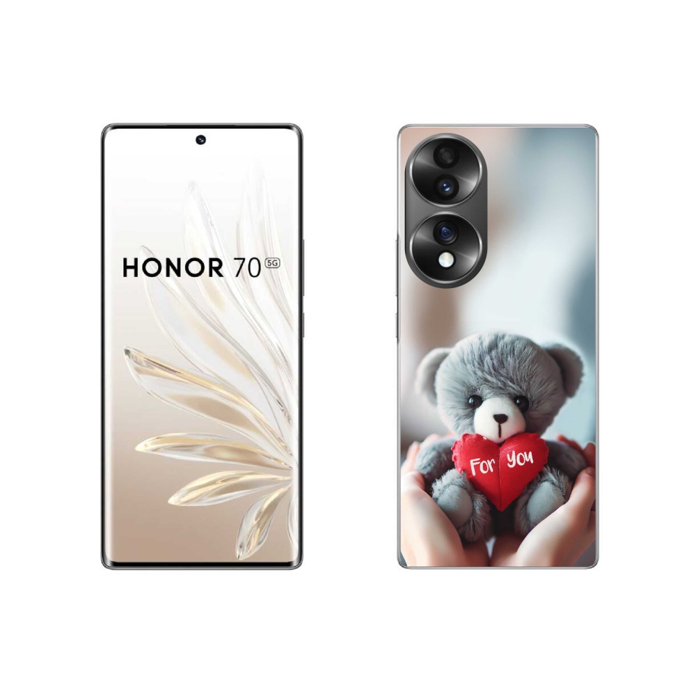 Gelový kryt mmCase na Honor 70 - medvídek pro zamilované