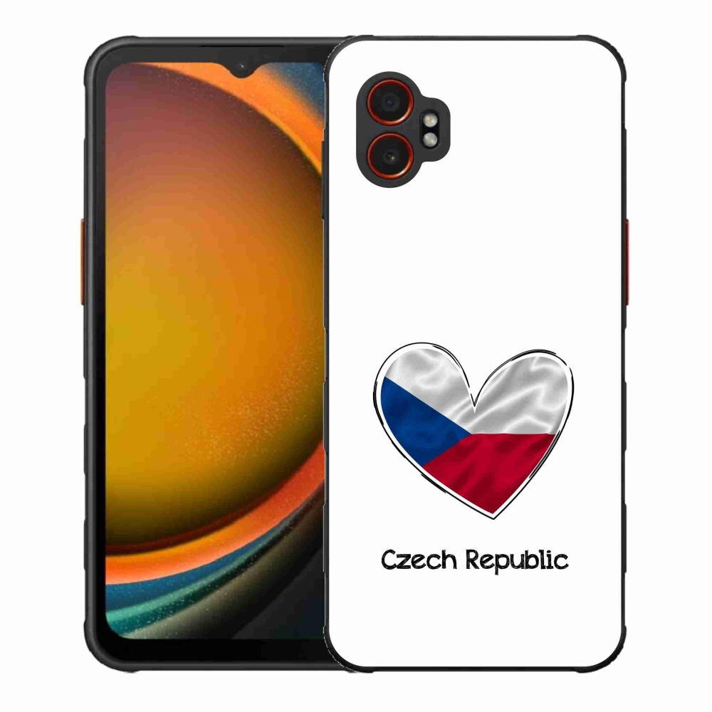 Gelový kryt mmCase na Samsung Galaxy Xcover 7 Pro - vlajka srdce bílé pozadí