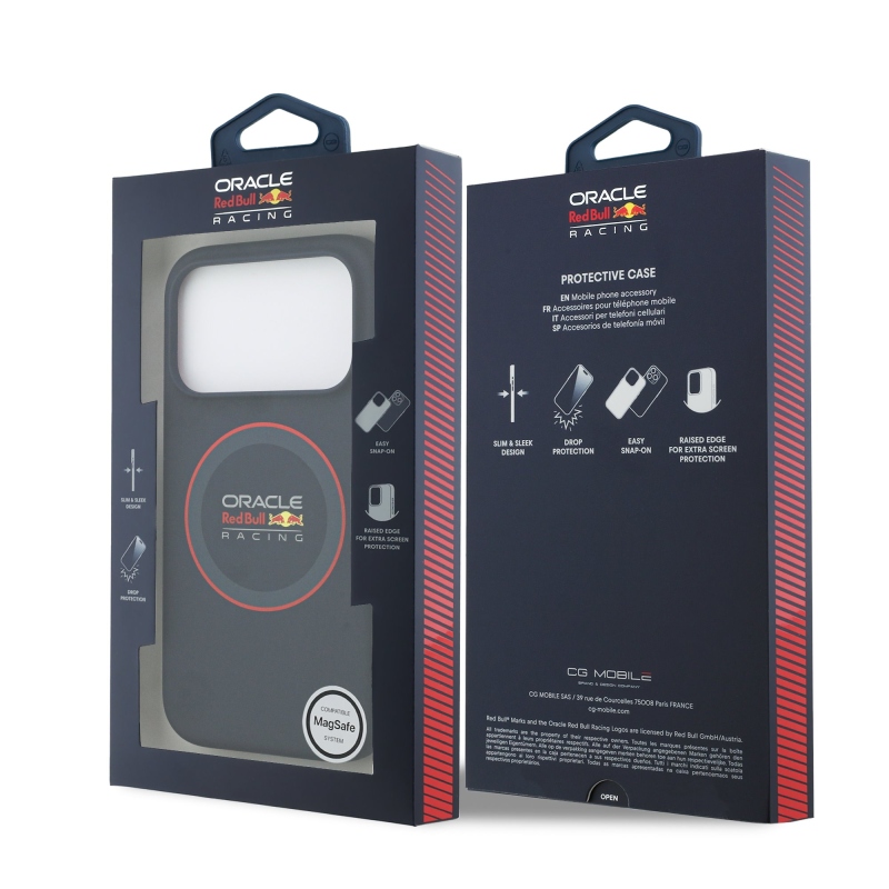 Red Bull Silicone Red Ring MagSafe Zadní Kryt pro iPhone 17 Pro Navy