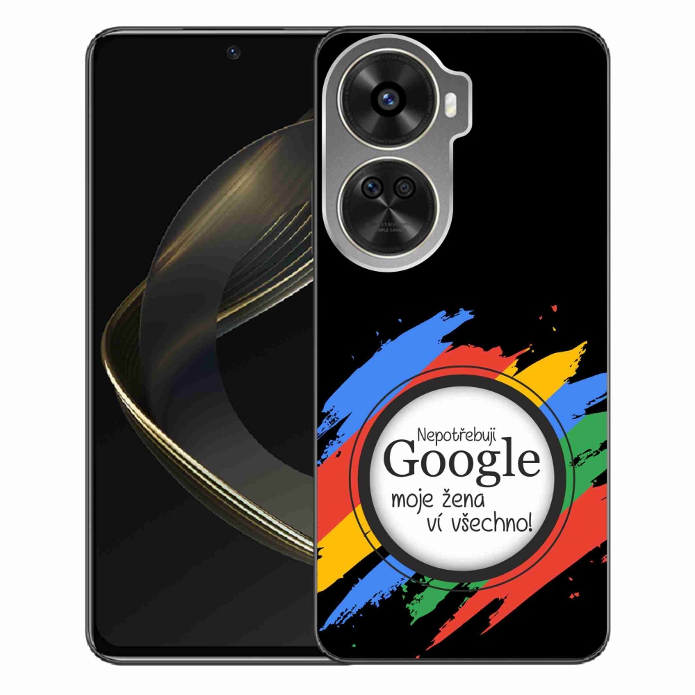 Gelový kryt mmCase na Huawei Nova 12 SE - žena ví všechno černé pozadí