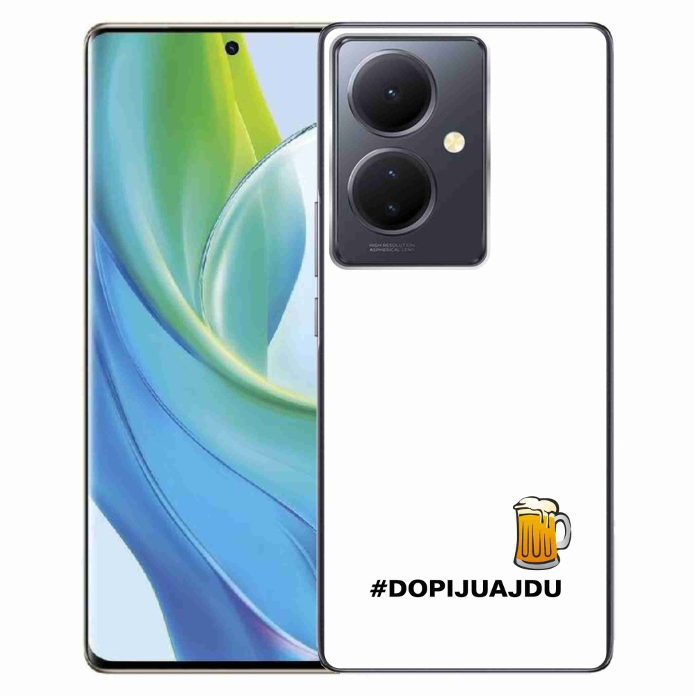 Gelový kryt mmCase na Vivo V29 Lite 5G - pivní motiv 1 bílé pozadí