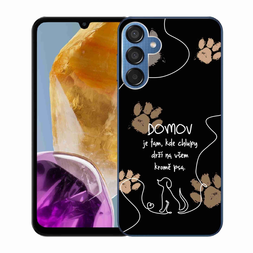 Gelový kryt mmCase na Samsung Galaxy M15 5G - psí motiv černé pozadí