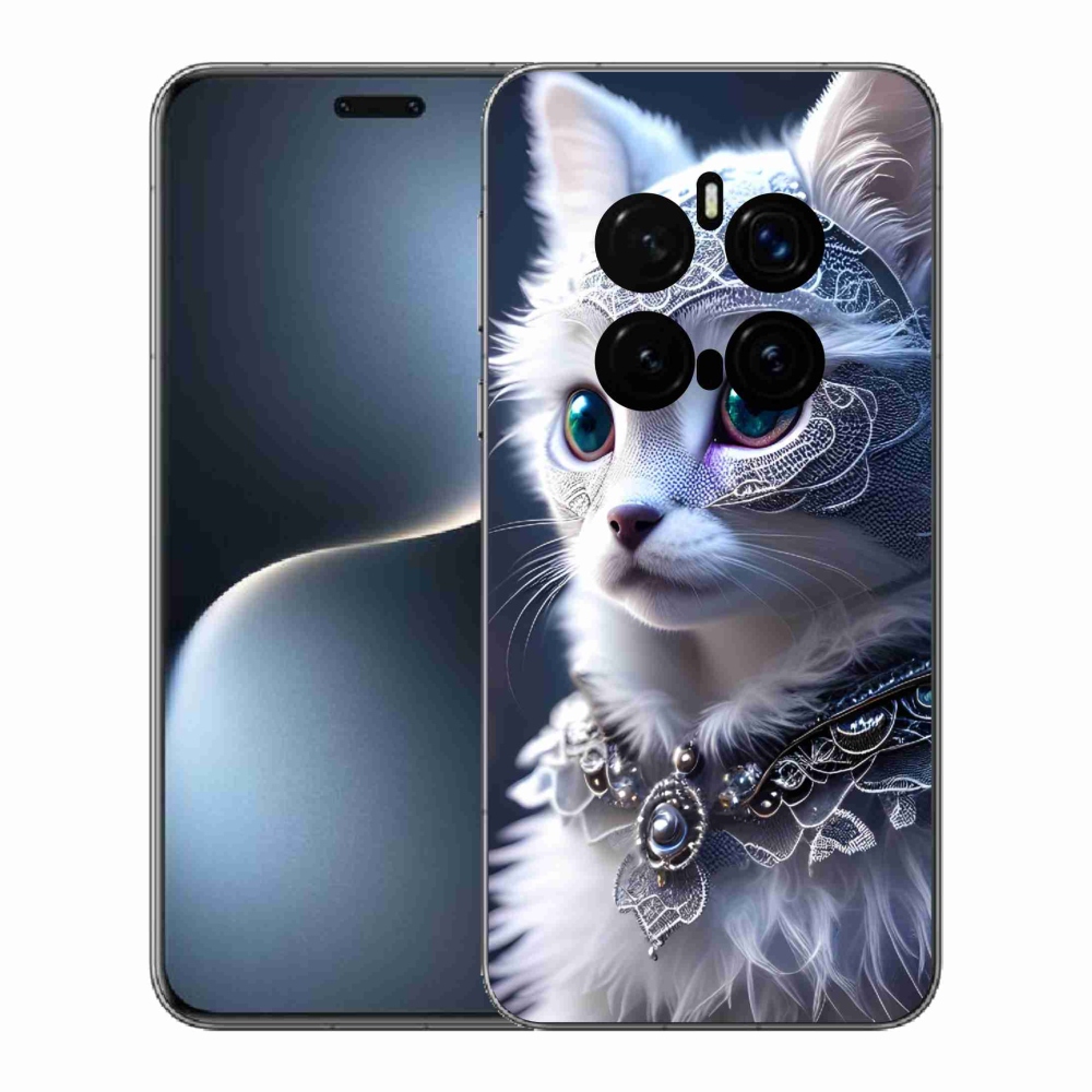 Gelový kryt mmCase na Honor Magic 7 Pro 5G - bílá kočka
