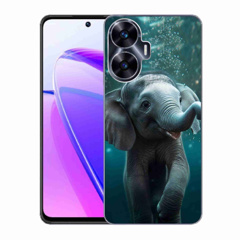 Gelový kryt mmCase na Realme C55 - slůně pod vodou