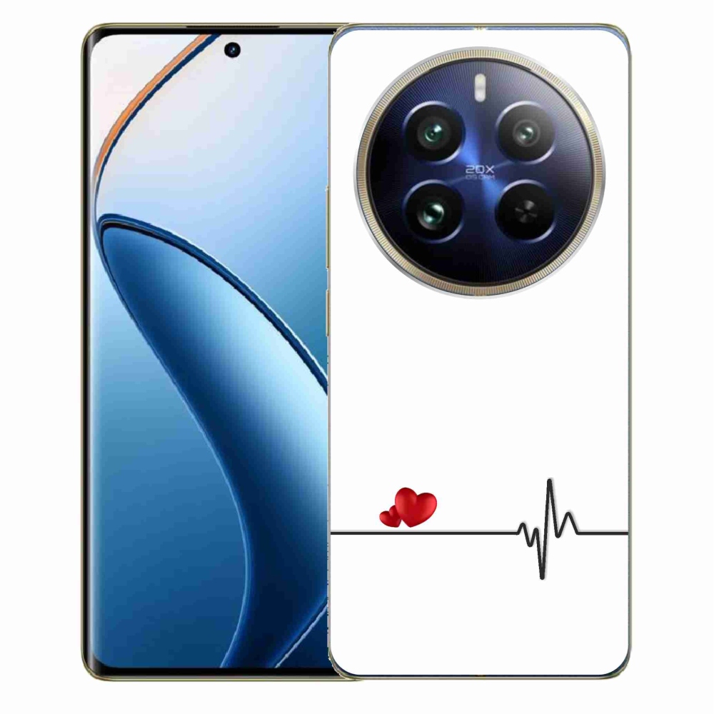 Gelový kryt mmCase na Realme 12 Pro 5G/12 Pro+ 5G - srdce a tep bílé pozadí