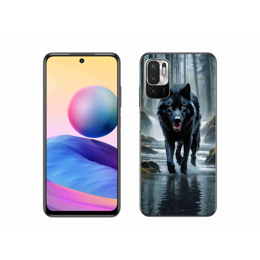 Gelový kryt mmCase na Xiaomi Redmi Note 10 5G - černý vlk