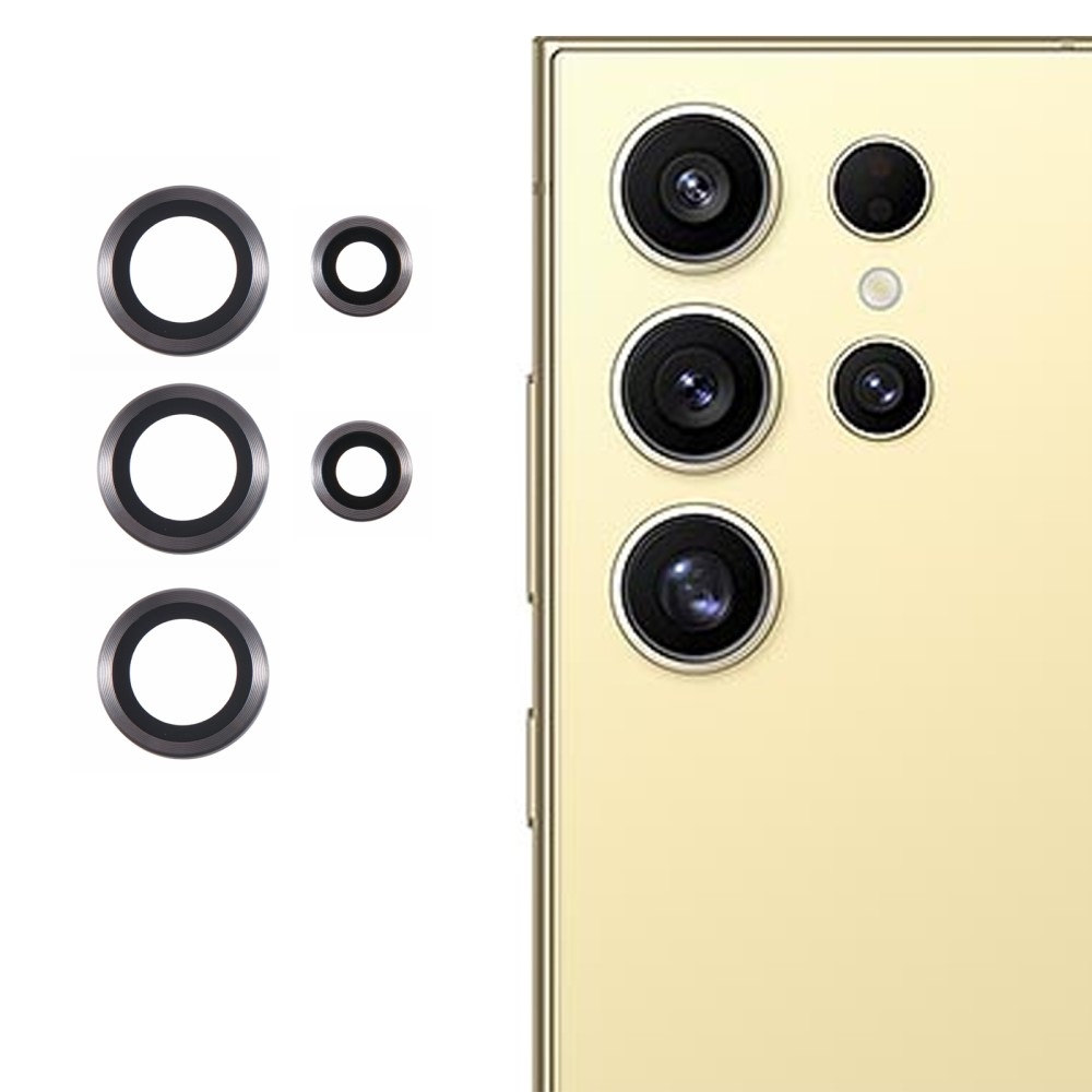 Metal sklo čočky fotoaparátu na Samsung Galaxy S25 Ultra (3 samostatná skla) - šedé
