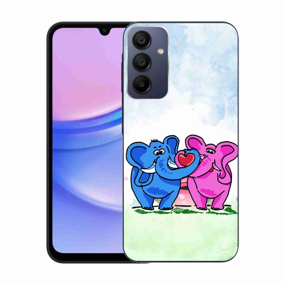 Gelový kryt mmCase na Samsung Galaxy A15 4G/5G - zamilovaní sloni