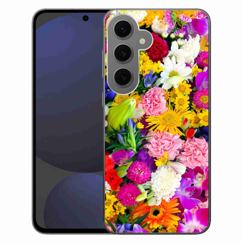 Gelový kryt mmCase na Samsung Galaxy S24 FE - květiny 12