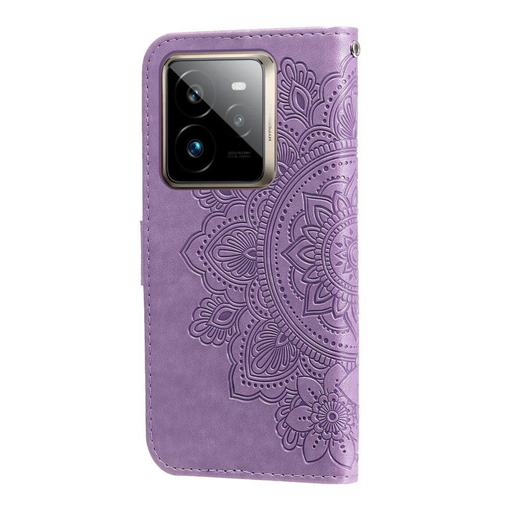 Mandala knížkové pouzdro na Realme GT 7 Pro 5G - fialové