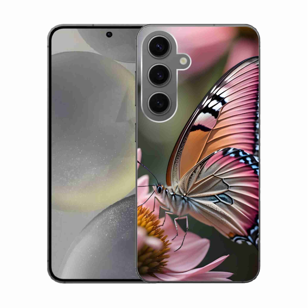 Gelový kryt mmCase na Samsung Galaxy S24 - barevný motýl