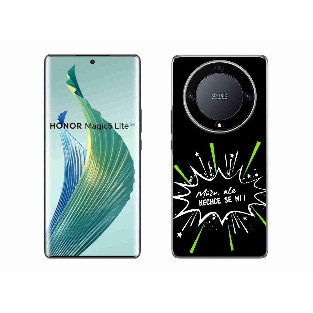 Gelový kryt mmCase na Honor Magic 5 Lite 5G - vtipný text 11 černé pozadí