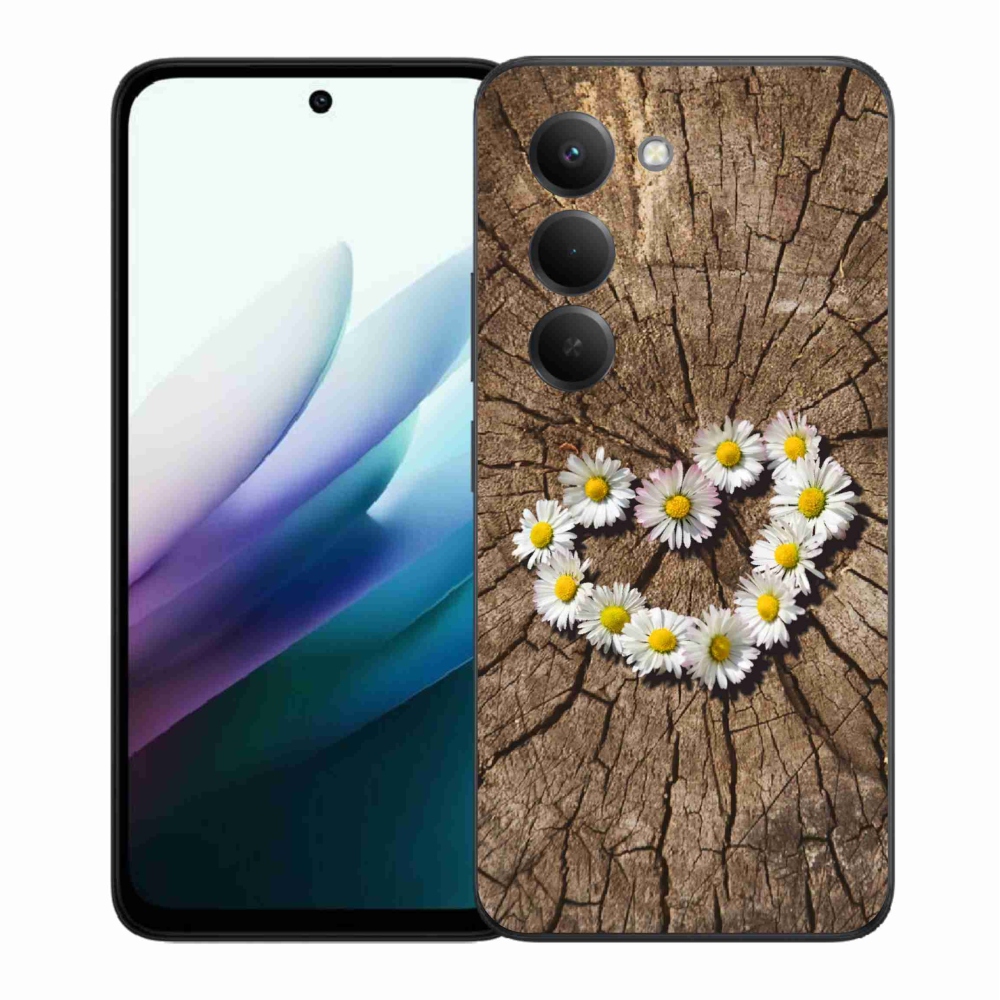 Gelový kryt mmCase na Xiaomi Redmi 15 4G/5G (171mm) - srdce z kopretin