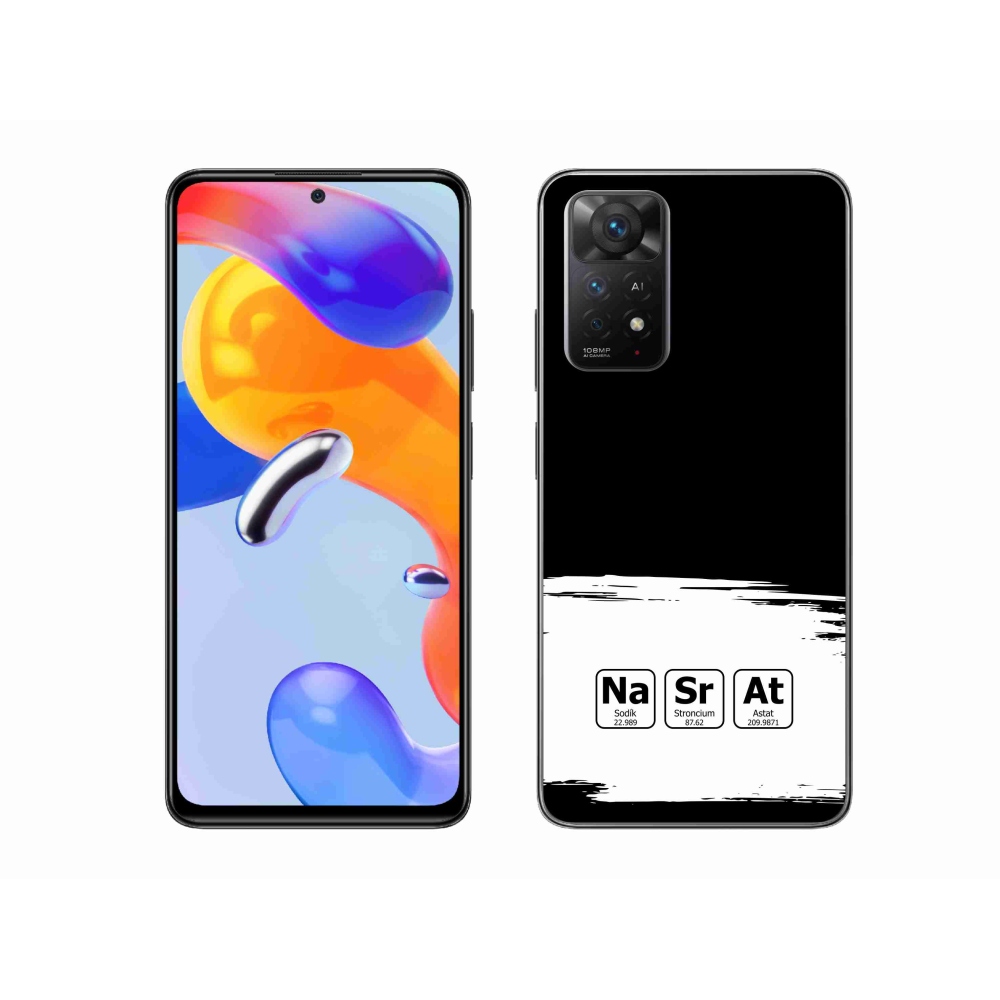 Gelový kryt mmCase na Xiaomi Redmi Note 11 Pro 4G/5G - chemické prvky bíločerné pozadí