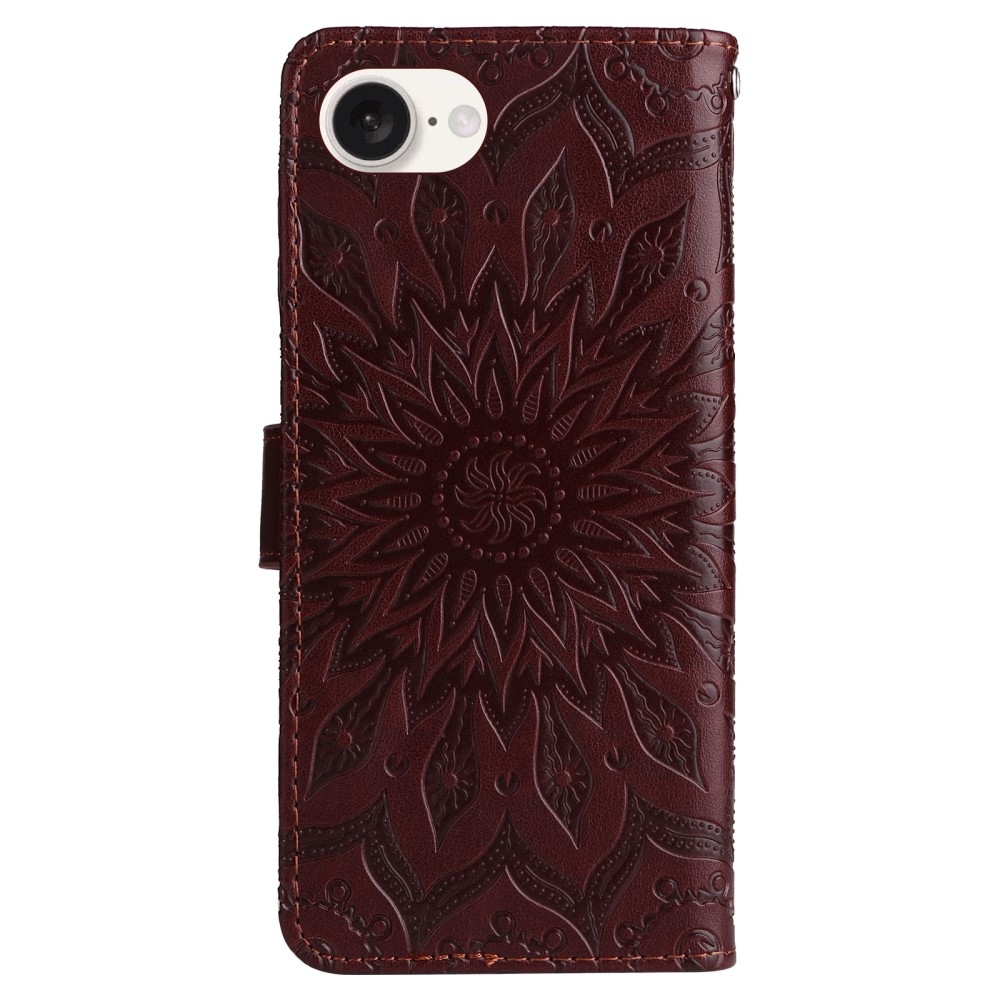Sunflower knížkové pouzdro na iPhone 16e - hnědé