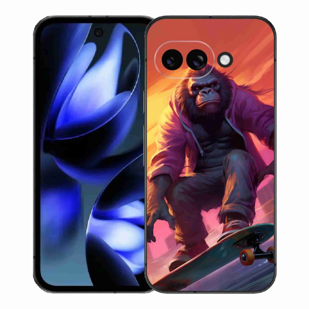Gelový kryt mmCase na Google Pixel 9a - gorila na skateboardu