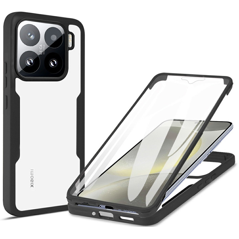 Acryl gelový obal s rámečkem pro ochranou displeje na Xiaomi 15 - černý