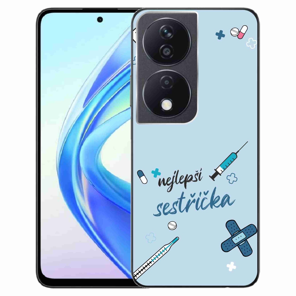 Gelový kryt mmCase na Honor X7b/Honor 90 Smart - nejlepší sestřička modré pozadí