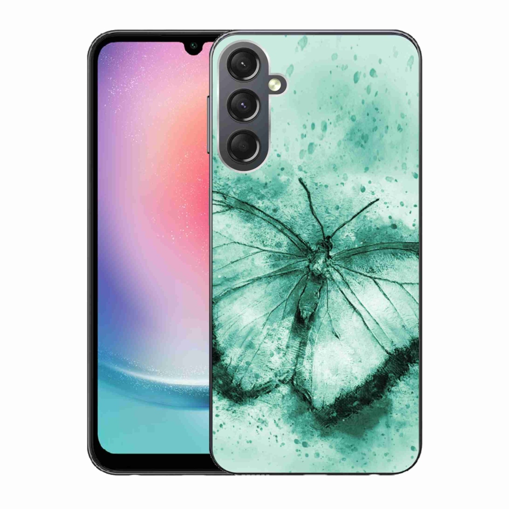 Gelový obal mmCase na Samsung Galaxy A24 - zelený motýl