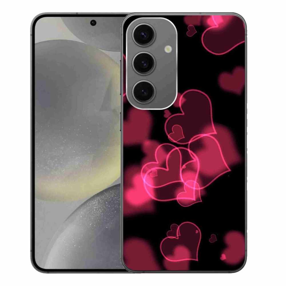 Gelový kryt mmCase na Samsung Galaxy S24+ - červená srdíčka