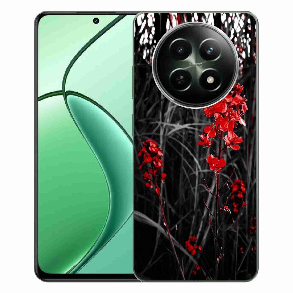 Gelový kryt mmCase na Realme 12 5G/12x 5G - červená rostlina
