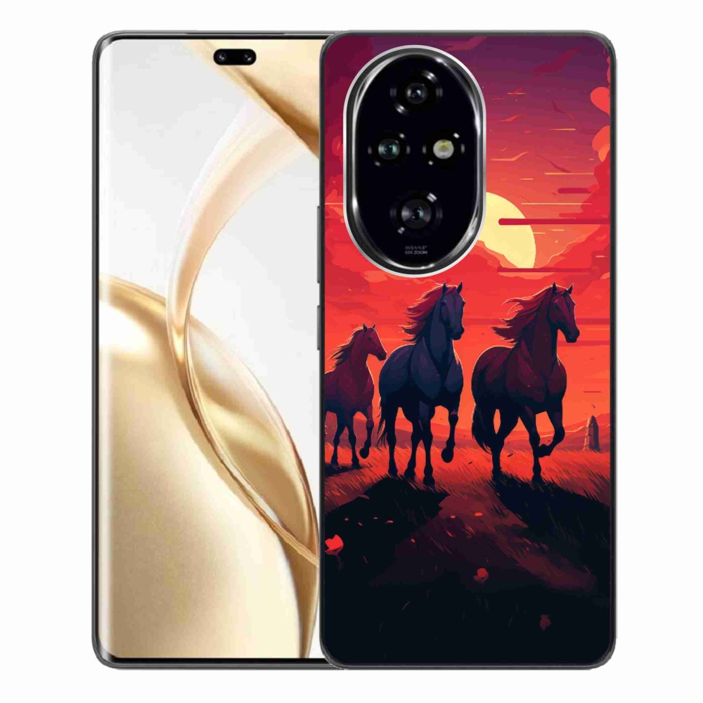 Gelový kryt mmCase na Honor 200 Pro 5G - koně a západ slunce