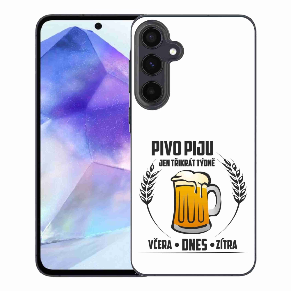 Gelový kryt mmCase na Samsung Galaxy A55 5G - pivní motiv bílé pozadí