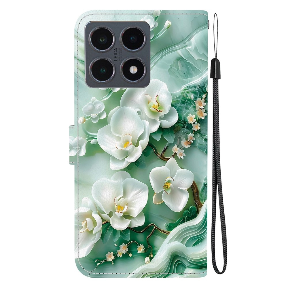 Versatile knížkové pouzdro na Xiaomi 15T - bílé květy