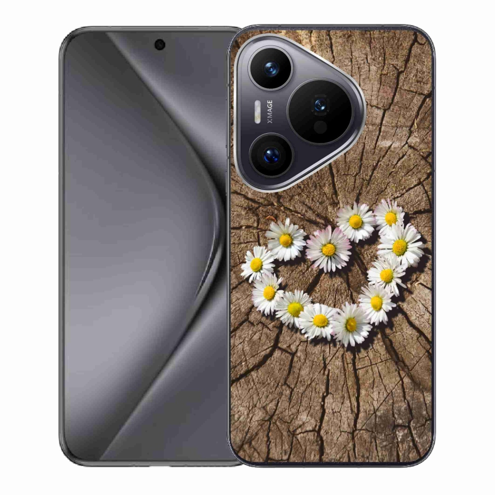 Gelový kryt mmCase na Huawei Pura 70 - srdce z kopretin