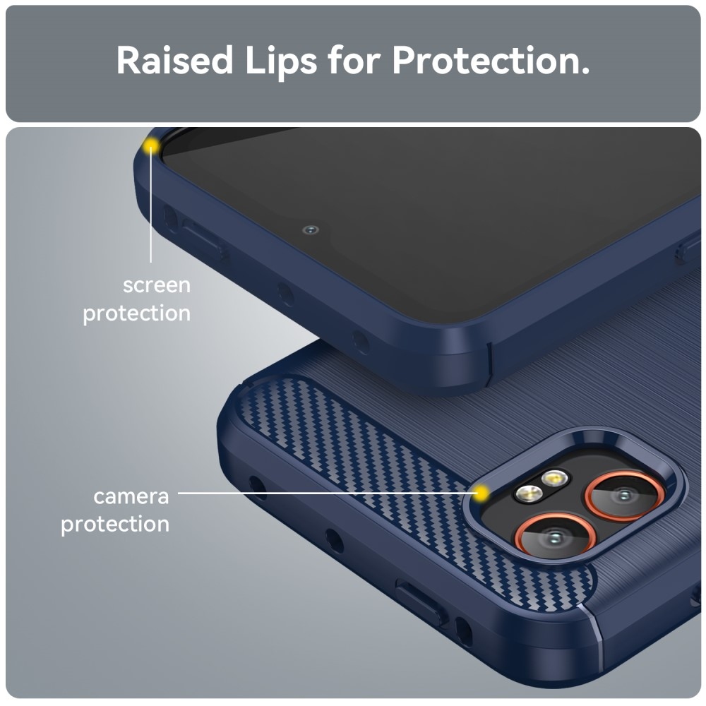 Carbon odolný gelový obal na Samsung Galaxy Xcover 7 Pro - modrý