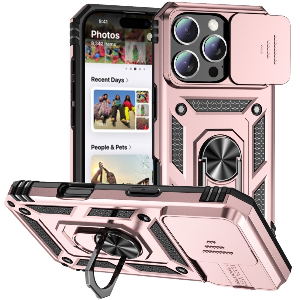 Slide odolný kryt na iPhone 16 Pro Max - růžovozlatý