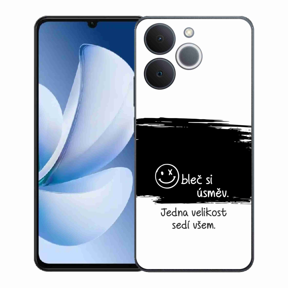 Gelový kryt mmCase na Realme Note 70T - vtipný text 8 černobílé pozadí