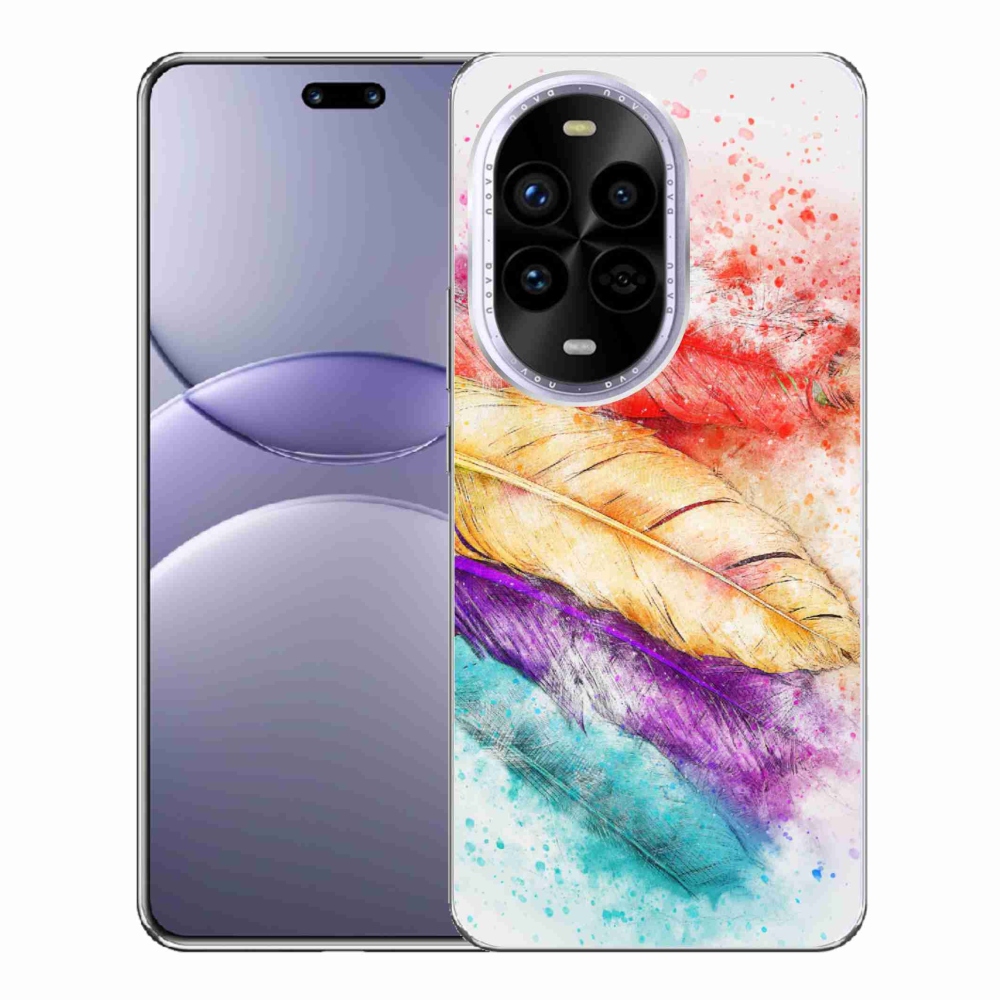 Gelový kryt mmCase na Huawei Nova 13 Pro 5G - barevné peří