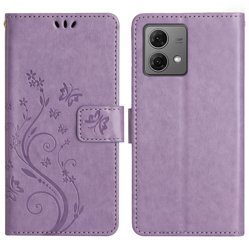 Flowers knížkové pouzdro na Motorola Moto G85 5G - světlefialové