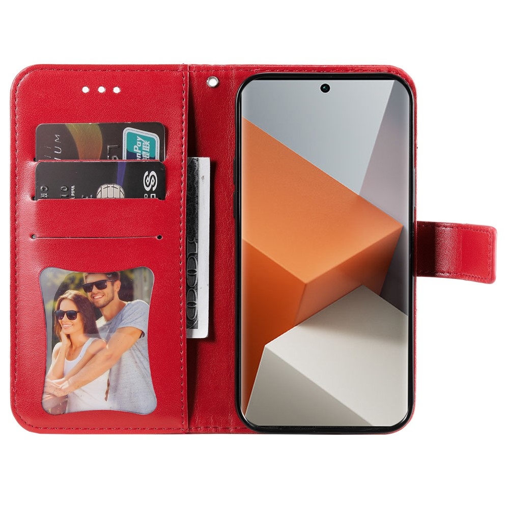 Mandala knížkové pouzdro na Xiaomi Redmi Note 13 Pro+ 5G - červené
