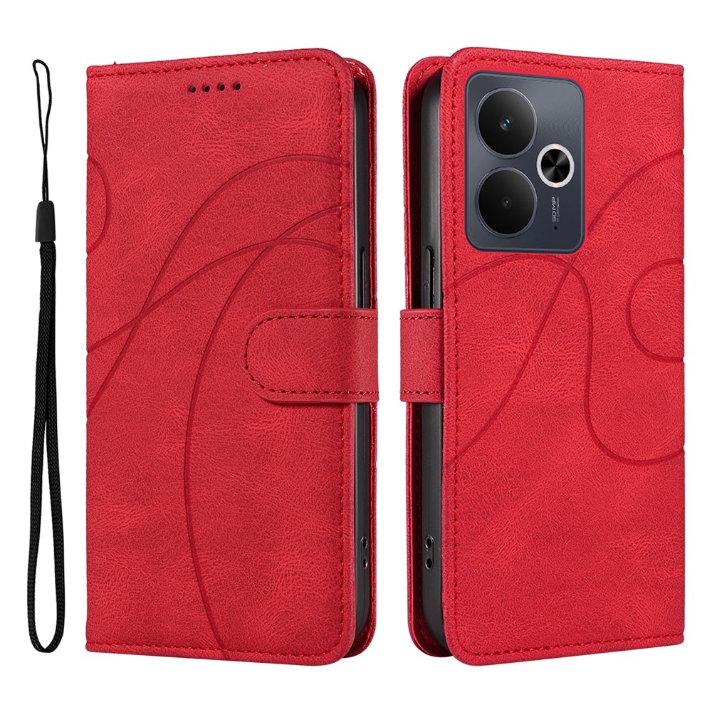 Curved knížkové pouzdro na Realme 14 5G/14T 5G - červené