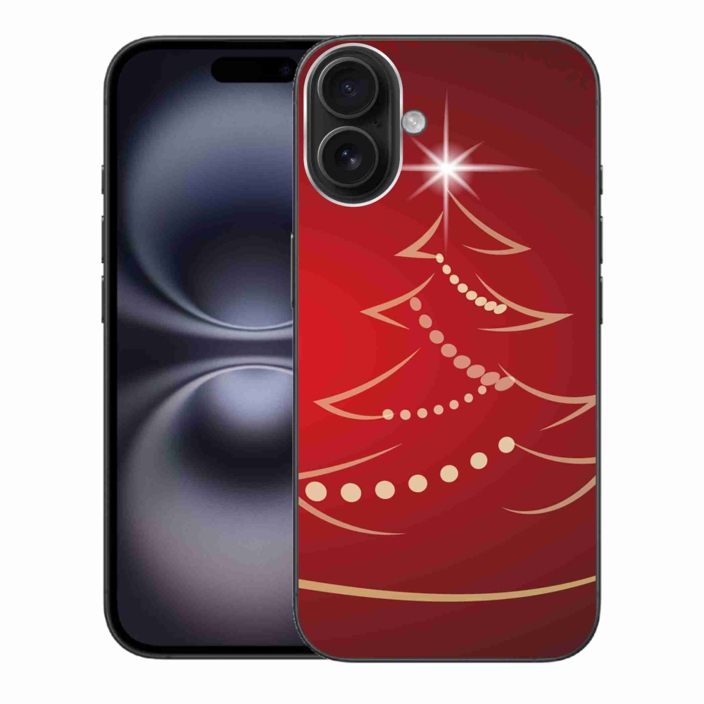 Gelový kryt mmCase na iPhone 16 Plus - kreslený vánoční stromek