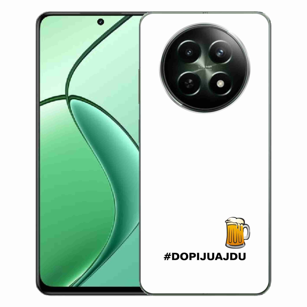 Gelový kryt mmCase na Realme 12 5G/12x 5G - pivní motiv 1 bílé pozadí