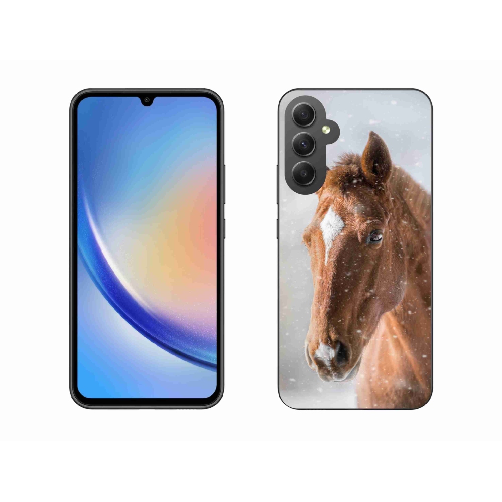 Gelový kryt mmCase na Samsung Galaxy A34 5G - hnědý kůň 2