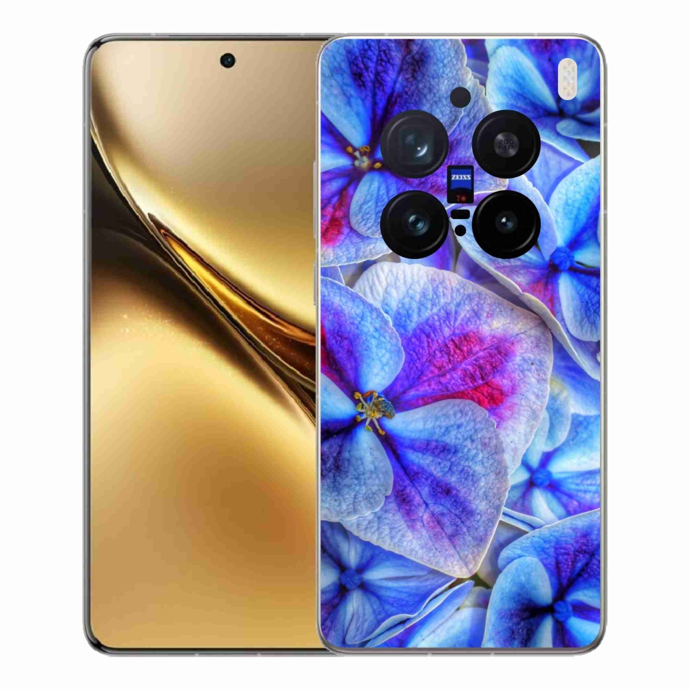 Gelový kryt mmCase na Vivo X200 Pro 5G - modré květy 1