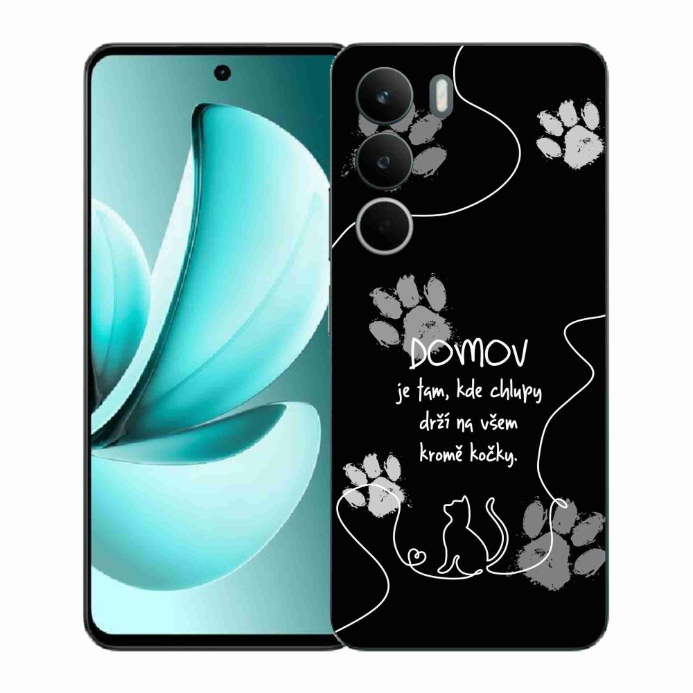 Gelový kryt mmCase na Realme C71 - kočičí motiv černé pozadí